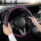 Car Steering Wheel Cover, Microfiber Leather Steering Wheel Cover Universal Fit 14.5-15 inch Anti-Slip Comfortable Breathable, Car Wheel Protector for Men Women,Purple