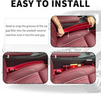 2PCS New Car Seat Gap Filler with 2 Storage Areas,Stylish Car Seat Gap Storage for Stabilizing Phone,Keys Wallet,Universal Car Seat Gap Filler Organizer Interior Accessories (Carbon Black)