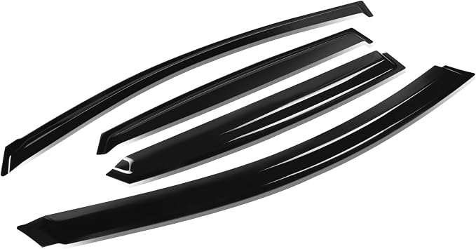 4Pcs Tape-On Window Visor Rain Guard Compatible with 2013-2019 Nissan Sentra, Rain Shields Vent Shade Wind Deflector, Acrylic