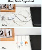 8 Pack Magnetic Cable Clips, Multi-colors Cable Management Accessories, Cord Smooth Adjustable & Adhesive Backing Cord Organizer for Office Home Organization, Desk, Wall, Nightstand, Phone, Car