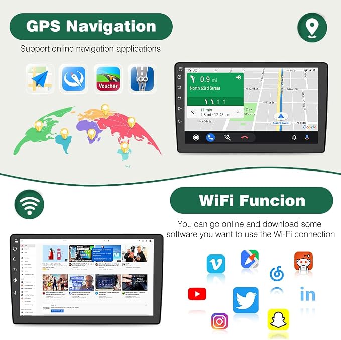 4Core 64GB ROM Car Radio Stereo for Chevy Chevrolet Silverado 2007-2013 Tahoe Equinox GMC Sierra Yukon with Android 13 CarPlay Android Auto Bluetooth 5GHz WiFi