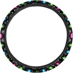 Christmas Steering Wheel Covers Xmas Lights Print Car Steering Wheel Cover Universal Fit Almost Car Non-Slip Steering Wheel Covers Soft Sweat Absorbing Steering Wheel Protector Cover