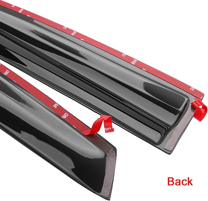 Fit 2006-2011 Honda Civic Sedan 4-Door Only Tape On External Window Visor |, Acrylic, Smoke Tinted, Sun Rain Wind Guards Shield, Vent Wind Deflector, Rainproof & Anti Fog, Waterproof