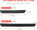 4 PCS Car Door Sill Protector, Anti-Scratch Automotive Threshold Protective Strip, Waterproof Door Edge Guards Step Shield Cover for Sedans Trucks SUVs, Car Accessories (Black)