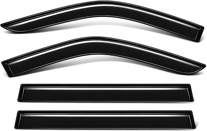 2022-2026 Tape-On Rain Guards for Jeep Grand Cherokee Side Window Visor Deflectors Laredo Altitude Limited Trailhawk Overland Summit Reserve Durable Tinted Shades 2023 2024 2025