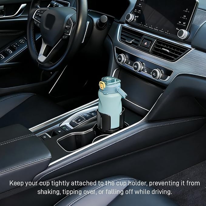 Car Cup Holder Expander, Auto Cup Organizer Expander Holder, Auto Insert Cup Holders with Adjustable Base, Automatic Car Cup Holder Expander Holds Large Water Bottles for Most Coffee Mugs