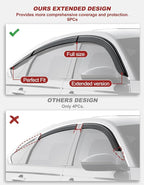 6pcs Outside-Mount Window Rain Guards Fit for 2023 2024 2025 2026 Honda Accord, Extra Durable Window Visors Wind Deflector Dark Smoke Vent Shades Car Tape-on 6-pcs with Thicker