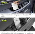 Front Row Door Side Storage Box Compatible with Ford Edge 2015-2025 Armrest Phone Container Door Organizer Handle Pocket ABS Tray Insert Glove Pallet