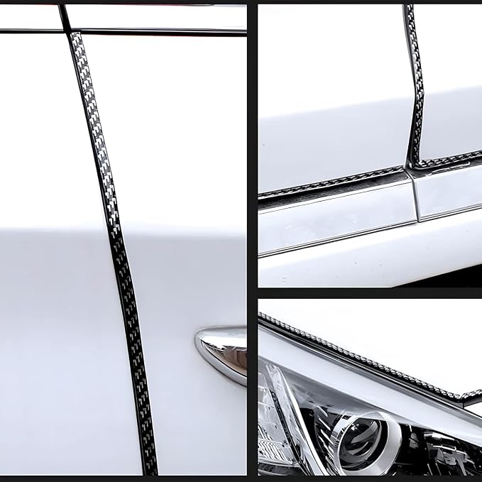 Car Door Edge Guards, 16Ft U Shape Door Edge Trim, Rubber Molding Auto Door Edge Seal Protector, Anti-Collision Vehicle Protection Accessories Universal for SUV, Truck, Van (Carbon Fiber)