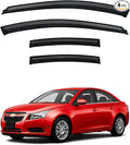 Window Visor for 2011-2015 Chevy Cruze, Out-Channel Rain Guards Shields Vent Deflector Shade Wind Dark Smoke for 2016 Chevrolet Cruze Limited, Tape-On Outside-Mount, 4PCS