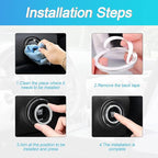 Car Bling Crystal Rhinestone Engine Start Ring Stickers, 1 Single Drainage Drill and 1 Double Drainage Drill Car Start Button Cover, Key Ignition Knob Bling Ring Decals, Car Accessories(Set Silver)