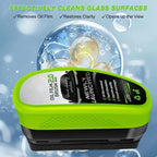 2026 Upgrade Clear Vision Windshield Cleaner, Clear Vision Glass Cleaner, Reusable Oil Film Cleaning Brush for Car Windows, Crystal-Clear View in Any Weather, Prevents Rain and Fog (1, 2.0 Green)