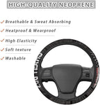 Auto Steering Wheel Covers Comfort Anti-Slip Safety Stretch-on 14-15 inch, American 250 Years Print Easy Fix Machine Washable Steering Wheel Protection