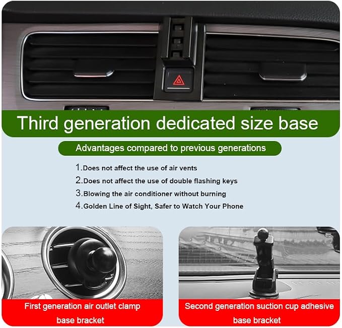 Car Phone Holder for Volkswagen Golf Auto Accessories [Only for 2015-2021 VW Golf All Models] [Auto Lock Hands Free Cell Phone Mount Car fits for iPhone & All Smartphones]