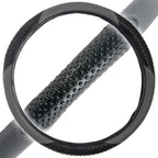 Sporty Two Tone Ergonomic Grip Steering Wheel Cover - Massaging Gel Grip for Standard Size Wheels 14.5-15 inch Gray/Black