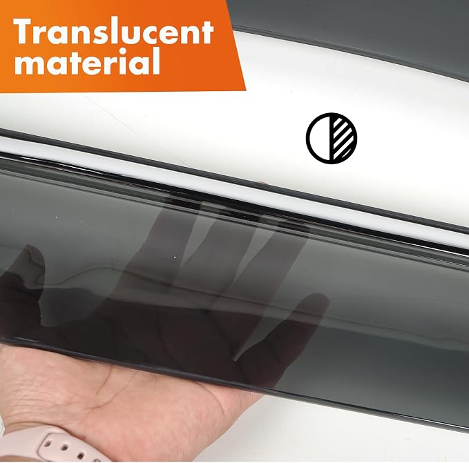 4Pcs Window Visor Rain Guard Deflector for Hyundai Sonata 2015-2019 Chrome Trim Black
