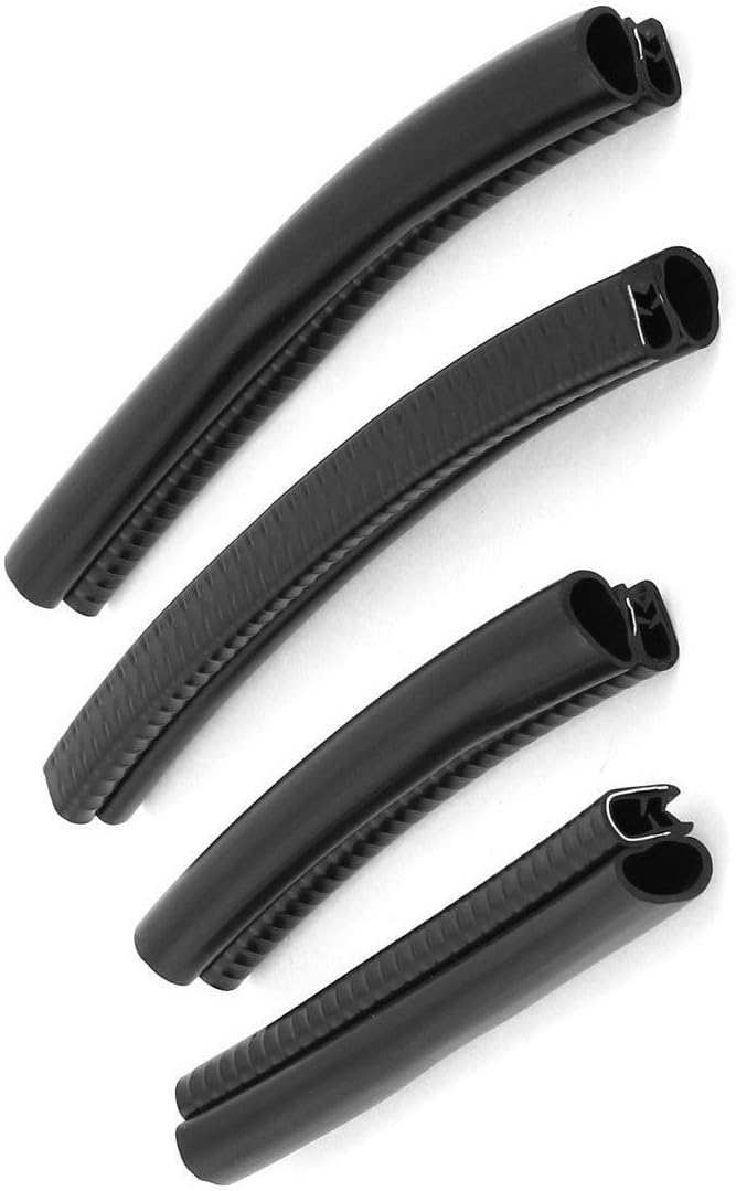 Car Rubber Sealing Sealed Strip Door Guard Buffer Protector Black 4pcs