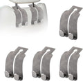 Headrest Hooks for Car, Twinhook Car Seat Hooks for Headrest, Leather Car Purse Holder Hooks for Purses and Bags, Universal Car Headrest Hangers Seat Back Organizer for Travel (Grey, 4Pcs)