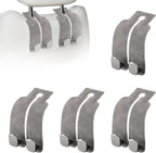 Headrest Hooks for Car, Twinhook Car Seat Hooks for Headrest, Leather Car Purse Holder Hooks for Purses and Bags, Universal Car Headrest Hangers Seat Back Organizer for Travel (Grey, 4Pcs)