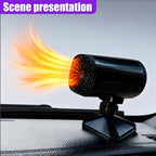 12V 150W Portable Car Heater, Fast Demisting Defroster Car Fan Windshield Defroster, 360° Rotary Auto Heater and Cooler That Plugs into Cigarette Lighter for Sedan SUV (Black)