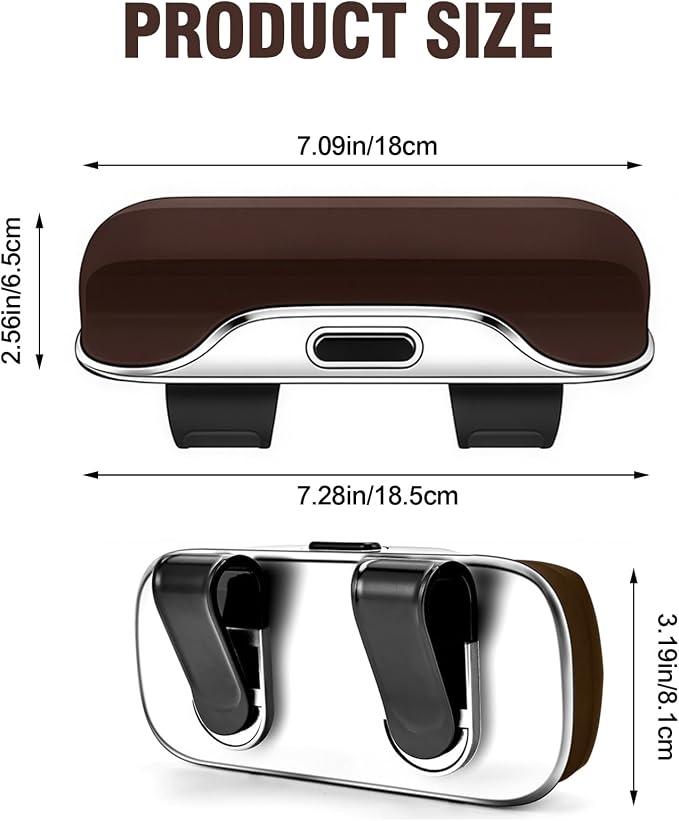 Sunglasses Holder for Car Sun Visor – Soft Vehicle Interior Glasses Organizer Box Accessories,Protective Automotive Eyeglasses Storage Case Hanger,Universal for SUV Sedan Truck (Brown)