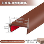 Rubber Edge Trim, Flexible Self Adhesive U Shaped Peel and Stick Edge Banding, 1-3/8"(35mm) U Channel Edge Protector for Door Sides, Edge Guards for Woods, Furniture, 20Ft, Brown Color