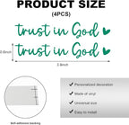 4PCS Trust in God Rearview Mirror Decals, Automotive Vinyl Rear View Mirror Decorative Stickers, Waterproof Trust in God Stickers for Car Truck Laptop, Car Accessories (Green)