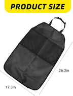 2 Pack Car Backseat Protector, Waterproof Seat Back Kick Mats with 2 Mesh Pockets, Adjustable Straps, Easy to Clean Seat Back Covers for Cars, SUVs, Trucks