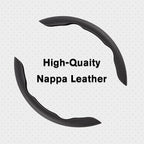 Nappa Leather Steering Wheel Cover, 2PCS Segmented Wheel Protector, Universal 99% Car Wheel Cover (Black)