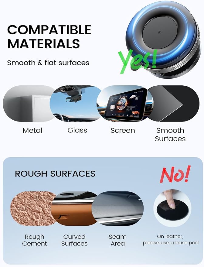 Car Phone Holder for Magsafe - [Upgraded Nano Gel Vacuum Suction] 360° Phone Holders for Your Car Dashboard Windshield, Strong Magnetic Phone Holder for Car Mount for iPhone 17 Pro Max Silver
