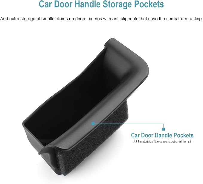 4Pcs for 2025 2026 Mazda CX-50 Center Console Door Handle Pockets | Trash Can Storage Box for 2023 2024 2025 2026 Mazda CX50 Accessories 4-Doors Trash Bin Storage Case TPE Material