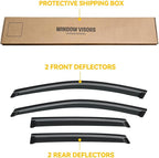 Window Visor for 2008-2011 Ford Focus Sedan(Not fit Hatchback), Out-Channel Rain Guards Shields Vent Deflector Shade Wind Dark Smoke for 08-11 Focus, Tape-On Outside-Mount, 4PCS