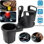 Car Cup Holder Expander for 2013-2018 BMW 3 Series 328i 335i 320i 330i 325i F30 F31, Multifunctional Dual Cup Mount with 360° Rotating Adjustable Carbon Fiber Texture Adapter