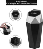 Car Trash Can with Lid, Easy to Clean, Diamond Design Small Automatic Portable Trash Can, Used in Car Home Office Interior Accessories, 2PCS(Silver)