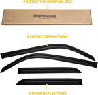 Window Visor for 2010-2024 Toyota 4Runner, Out-Channel Rain Guards Shields Vent Deflector Shade Wind Dark Smoke Ventshade Ventvisor for 10-24 4Runner, Tape-On Outside-Mount, 4PCS
