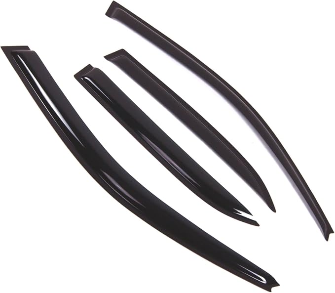 WD2-415 Dark Smoke 4 Pcs Set Window Visor (Outside Mount) Deflector Rain Guard Compatible with 1992-1996 Toyota Camry
