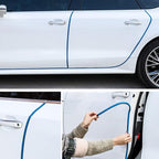 Car Door Protector Edge Guards, Universal Rubber Seal U Shape Car Door Protection, Aluminum Boat Edge Trim Guards No Glue Required, Exterior Accessories Fit for Most Cars, Sedans, SUV (Blue/10FT)