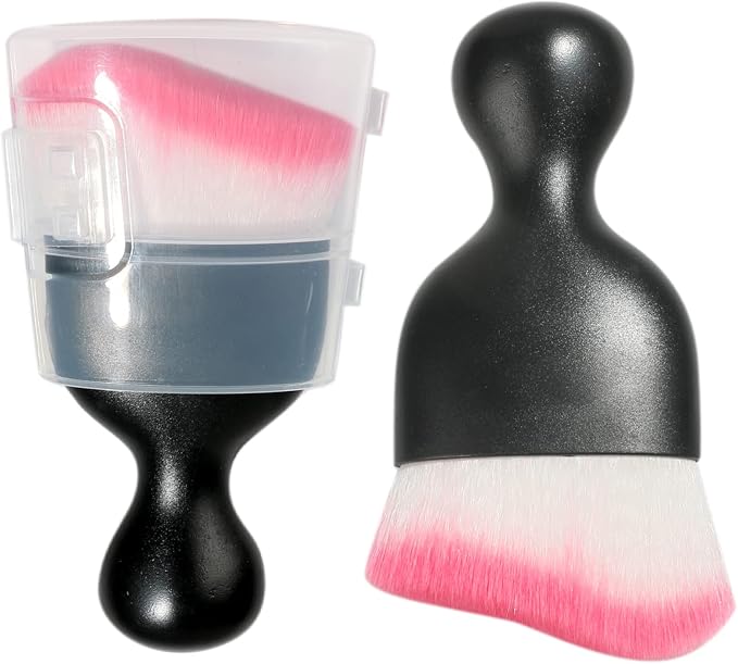 Car Interior Detailing Brush,Soft Bristle Cleaning Brush Car Detailing Brush Dusting Brush,Car Interior Cleaning Tool,Auto Detail Brush Car Dash Duster Brush (Black&Rose with Cap)
