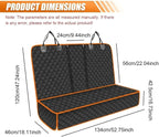 Car Back Seat Cover for Dog, Waterproof Nonslip Car Seat Protector for Pet Kids, Pet Bench Backseat Cover for Cars SUVs Trucks, 53" (Orange)