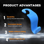 4PCS Car Seat Headrest Hook, Auto Back Seat Hanging Storage Organizer, Vehicle Seatback Hanger Holder for Purse Handbag Coat Umbrella, Universal Interior Car Accessories (Light Blue)