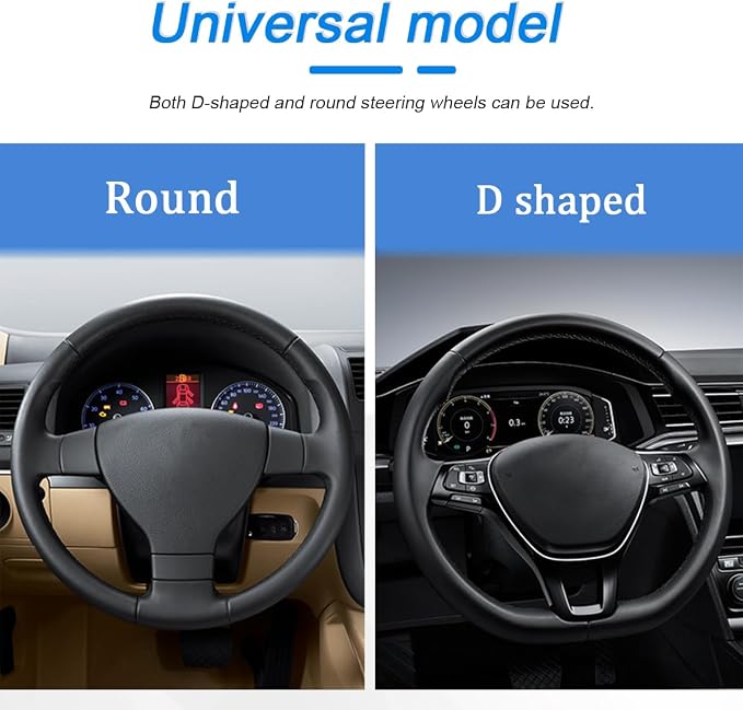 Car Steering Wheel Cover, 14.5"-15" Leather Anti-Slip Sporty Vehicle Steering Wheel Protector, Soft Breathable Auto Interior Decoration Accessories, Universal for SUV Truck Sedan (Beige)