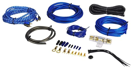 GP-1500.2 1500 Watt 2 Channel Car Audio Amplifier Stereo Amp Bridgeable Bundle with Rockville RWK82 8 Gauge 4 Chan Car Amp Wiring Installation Wire Kit (2) RCA's