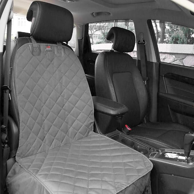 Dog Car Seat Cover 2 Pack, Waterproof Front Seat Car Cover for Cars, Trucks, and Suvs, Pet Front Cover for Cars, Nonslip Dog Seat Cover Grey