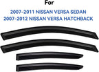 Window Visors Rain Guards Shield for 2007-2012 Nissan Versa Hatchback, Out-Channel Window Vent Wind Deflectors Visors Shades for 07-11 Nissan Versa Sedan