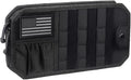 American Flag Car Sun Visor Organizer, Multi-Pockets Vehicle Visor Storage Bag with Zipper Storage Pouch and Sunglasses Holder Clip, Auto Interior Pocket Organizers, Universal Fit