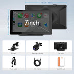 7 Inch Portable Carplay Screen for Car,Car Stereo Wireless Carplay & Android Auto,1080p Backup Camera CarAudio Receivers GPS Navigation Mirror Link