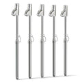 Silver Double Straight Type Tire Pressure Gauge，Dual Head Air Pressure Gauge 5Pcs，Pressure Range 10-150 Psi(Suitable for Trucks, etc.