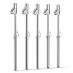 Silver Double Straight Type Tire Pressure Gauge，Dual Head Air Pressure Gauge 5Pcs，Pressure Range 10-150 Psi(Suitable for Trucks, etc.