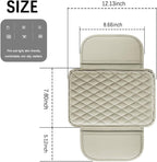 carleef Thin Arm Rest Cover for Car,Leather+Memory Foam Center Console Cover with Storage Bags,Universal Middle Console Cover Car Accessories Interior for Most Cars Center Consoles (Light Beige)