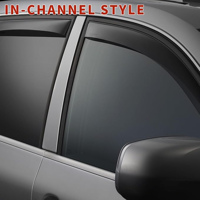 in Channel Rain Guards for 2021 2022 2023 2024 Nissan Rogue S, SV, SL, Platinum, Smoke Tinted Window Wind Deflectors, Vent Window Visors Shades Shield, 4PCS